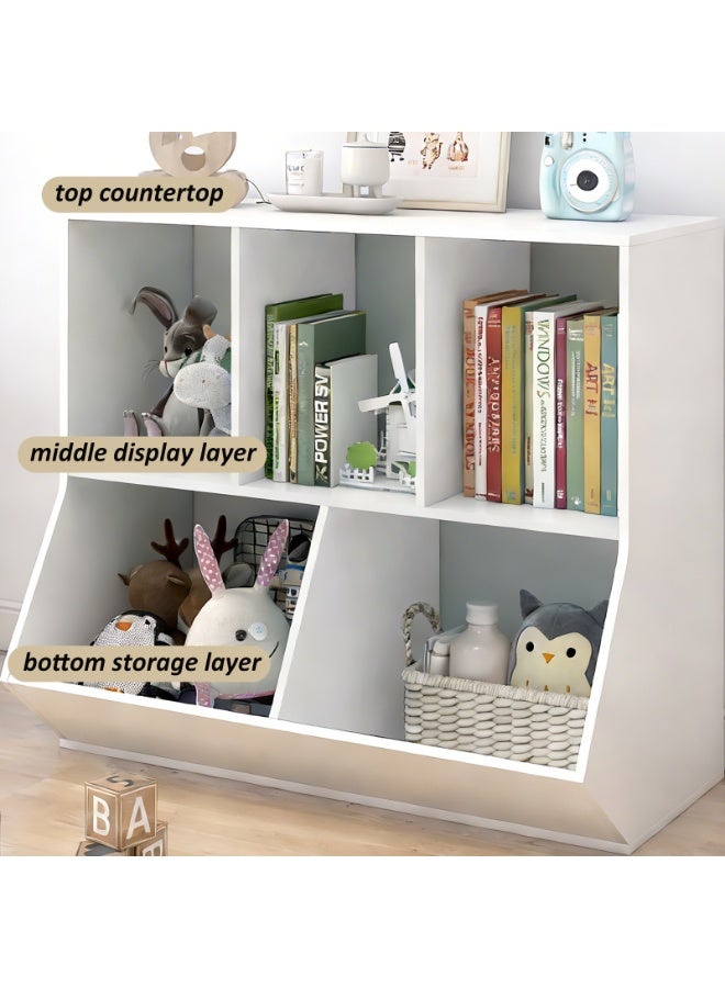 YY-ريشير رفوف تخزين ألعاب الأطفال، رف تخزين للأطفال بارتفاع 90 سم لغرفة اللعب، غرفة المعيشة، الفصل الدراسي، غرفة النوم - Image 3